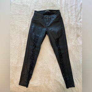 Guess Black Destroyed Jeans with Coating